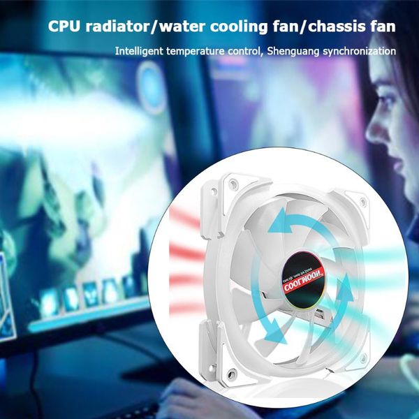 

12cm cooling fan 4pin pwm 5v 3pin argb computer pc cooler radiator gpu computer water cooling system waterblock