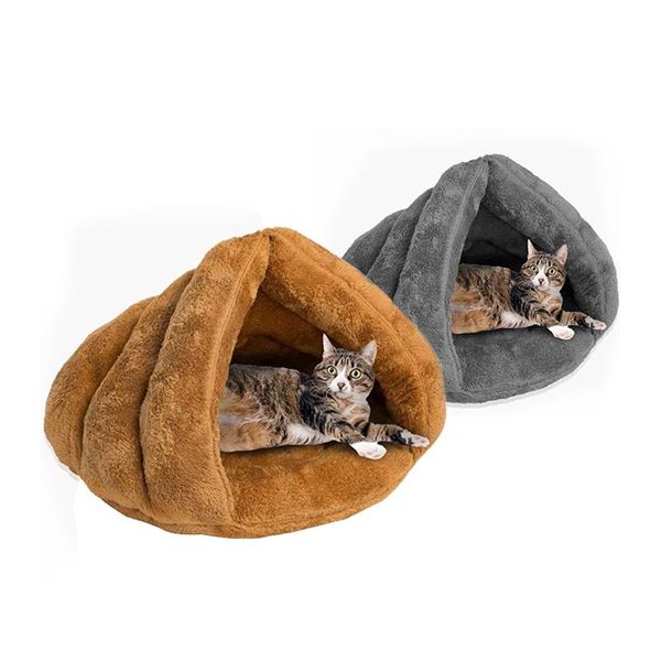 

kennels & pens cats sleeping bag pet bed soft polar fleece dog beds winter warm heated mat small 50*40*30cm kennel house for cat tent