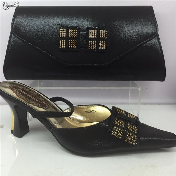 

dress shoes party black pump and handbag set for lady gy22 heel height 5cm