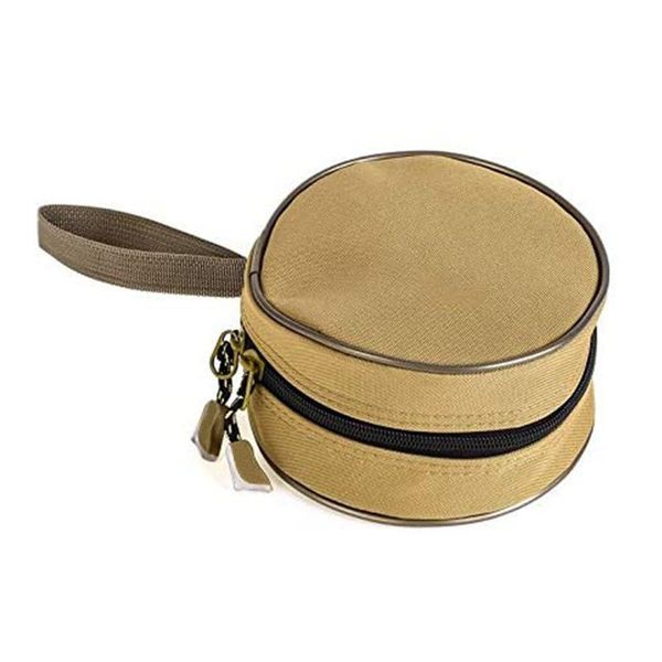 

fishing accessories storage bag canvas round reel line bait gear accessory single camping tool kit