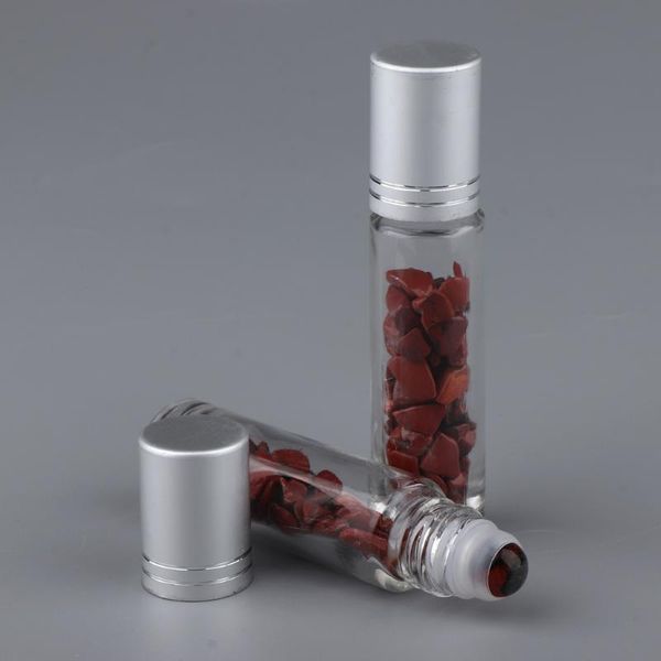 

storage bottles & jars 10ml crystal glass roll-on bottle natural stone separate funtion 2pcs