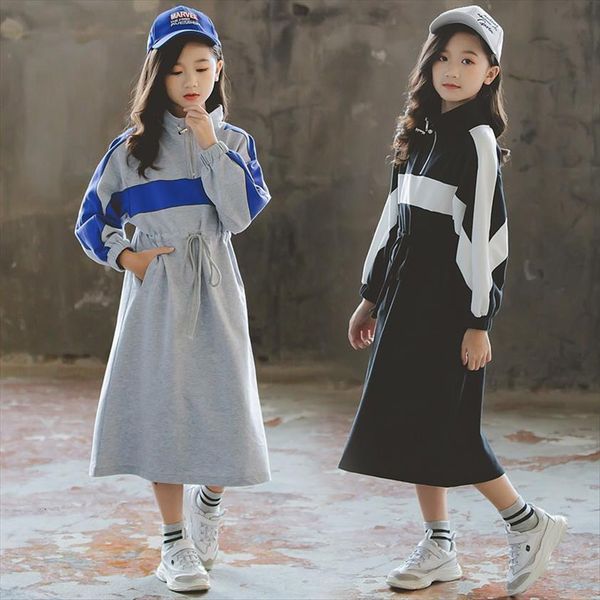 

baby girls autumn children girl dress cotton two colors patchwork long sleeve toddler sweatshirt leisure, 5309, Red;yellow