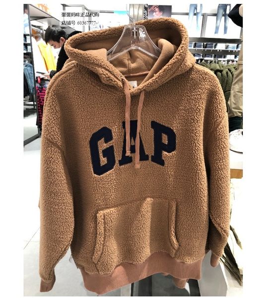 

brand hoodie gap plush warm comfortable sweater 656141 autumn winter, Black