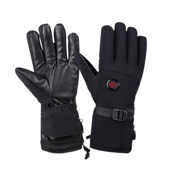 

cycling gloves usb rechargeable electric heating gloves, battery-powered winter sports, Black