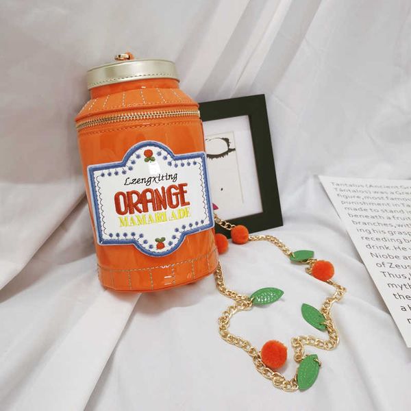 

embroidered cute soda bottle shape chain shoulder for wome fashionable mini bucket bag cartoon purses novelty handbag clutch c0601