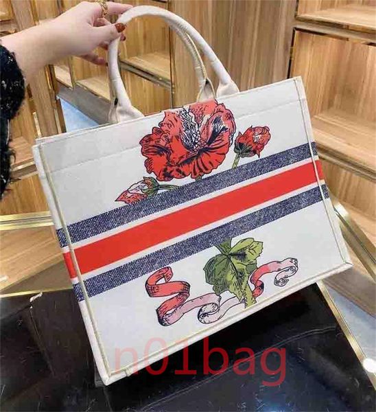 

fashion original classic colorful book totes bag designer handbag embroidered large capacity travel canvas shopping bags