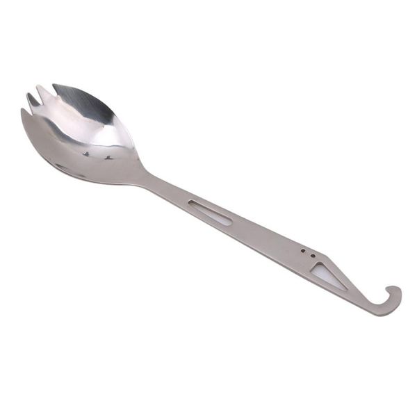 

2 in 1 multifunction metal dessert spoon stainless steel polish long handled spoon kitchen stirring salad fork