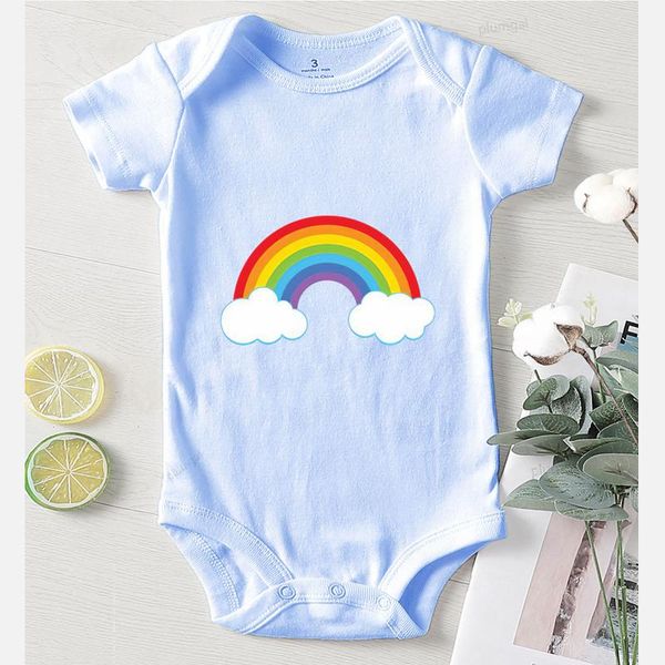 

winter jumpsuit kids for toddler boys winter clothing cotton rainbow printed long sleeve baby summer clothes rompers, Blue