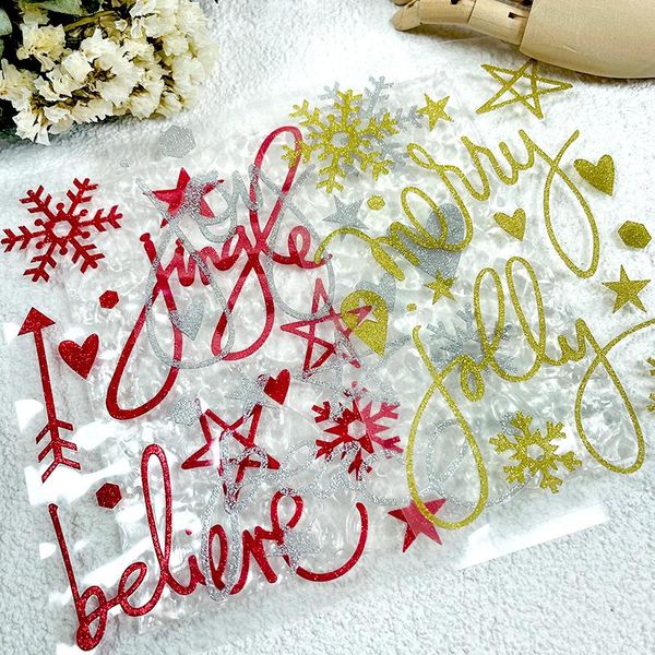 

gift wrap panalisacraft 3 sheets christmas sentiments glitter scrapbooking creative stickers for cards decor handmade embellishment