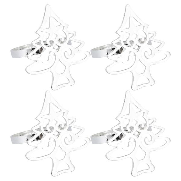 

napkin rings 4pcs buckles christmas tree shape alloy holders for dinner