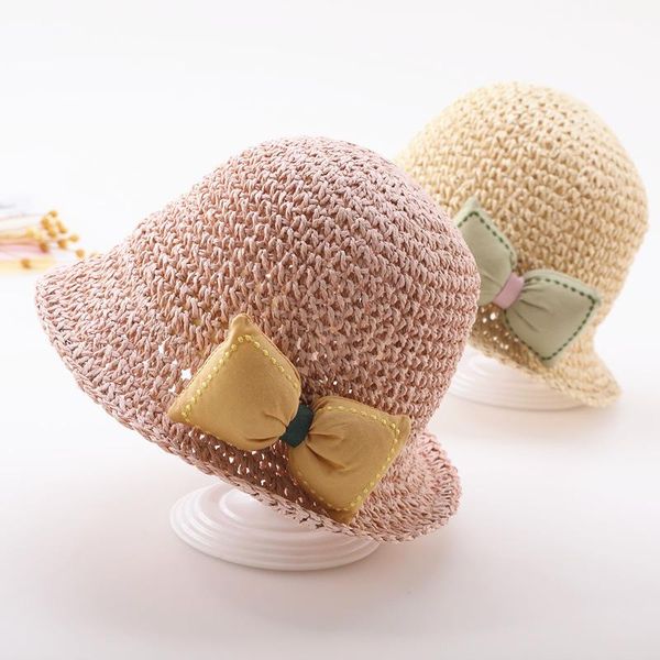 

baby sun hat girl's hat lovely bowknot adornment children folding summer sun, Blue;gray