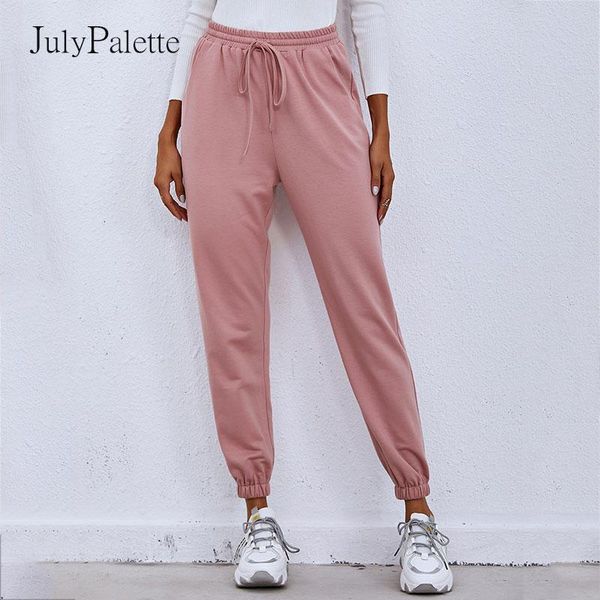 

women's pants & capris julypalette 2021 autumn casual trousers fashion slim lace-up high waist pencil street all-match women, Black;white