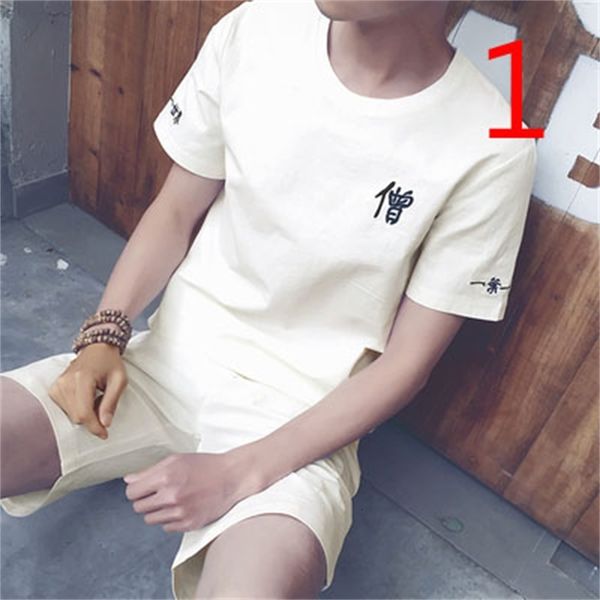 

2021 new summer clothes men's casual wild tide brand trend short-sleeved t-shirt kgct, White;black