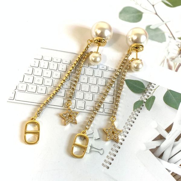 

designer earrings jewellery 20-year-old new letter tassel pearl earrings for women 68vq, Silver