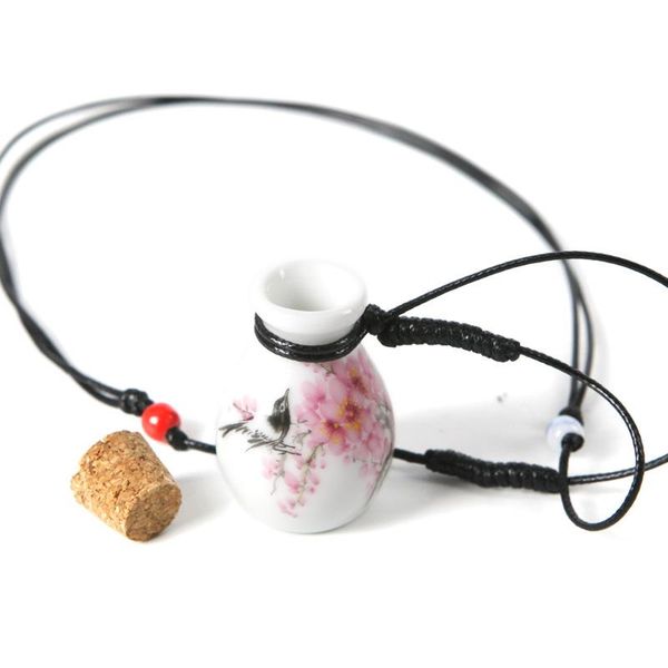 

pendant necklaces ceramic jewelry vase perfume bottle necklace, Silver