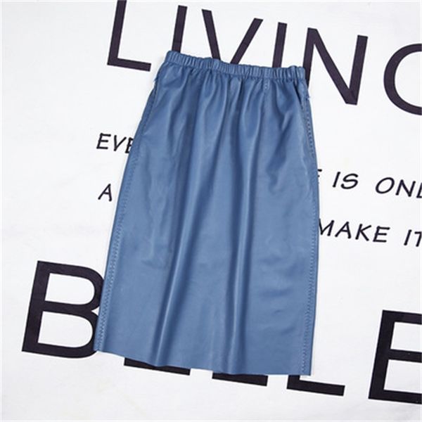 

2021 female spring genuine royal sheep leather skirt e53 bzlp, Black
