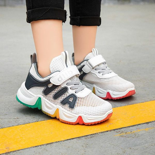 

sneakers baby 2021 fashion children flat shoes infant kids girls boys solid stretch mesh sport run, Black;red