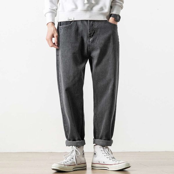 

2021 jeans men's loose and super 9 points, Blue