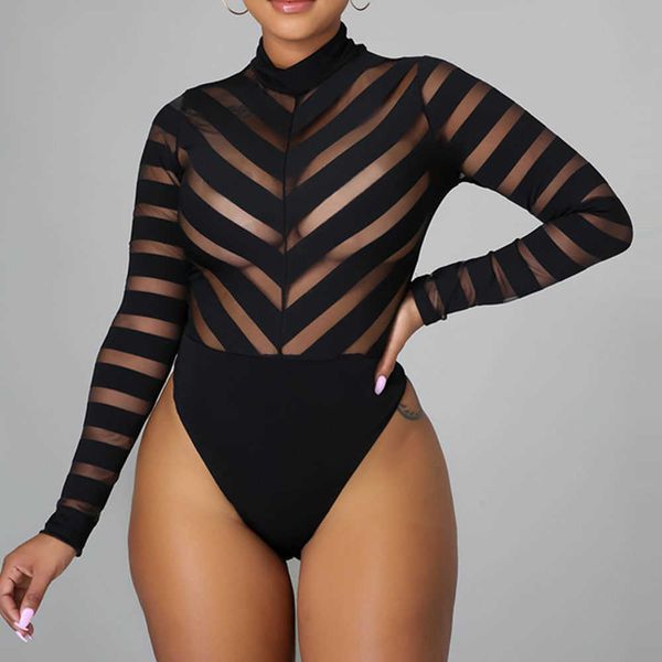 

women's jumpsuits & rompers western style jumpsuit spring summer fashion simple casual perspective thin oversize african stripe i0m3, Black;white