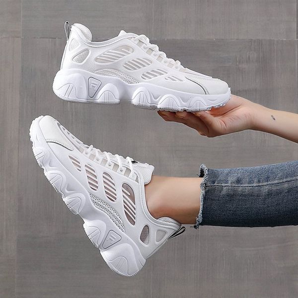 

daddy shoes female 2021 summer new korean mesh breathable small white outdoor thick soled casual sports