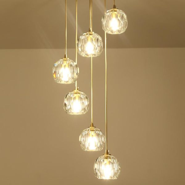 

pendant lamps modern luxury copper crystal chandelier bedroom bathroom mirror front small droplight hanging lights