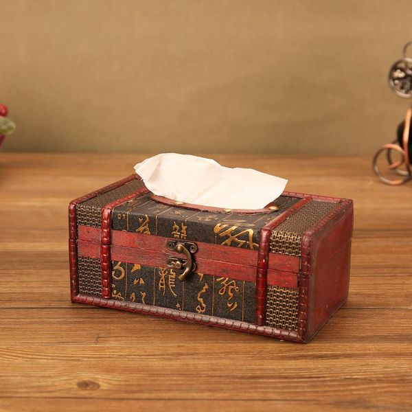 

tissue boxes & napkins chinese style retro box household creative classical restaurant napkin car mounted paper extraction