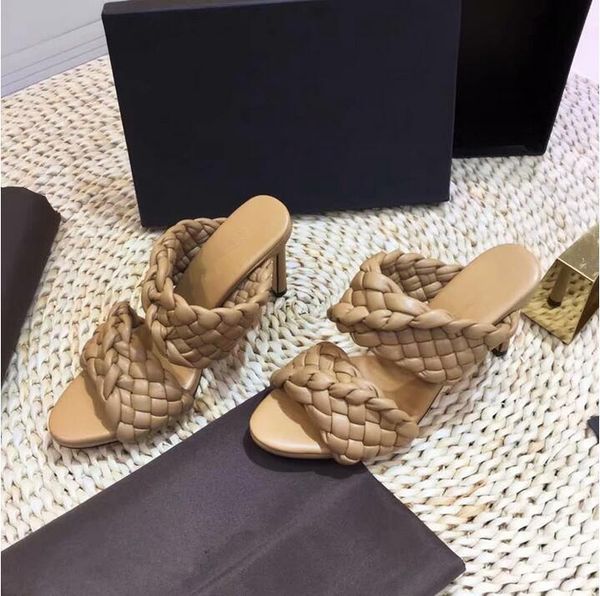 

women slippersummer high heel slippers women fashion ladies open toe heels female flip flops slides mules shoes woman, Black