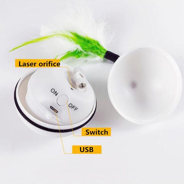 

cat toys usb rechargeable electric playing rolling ball for interactive laser magic toy with light home chasing