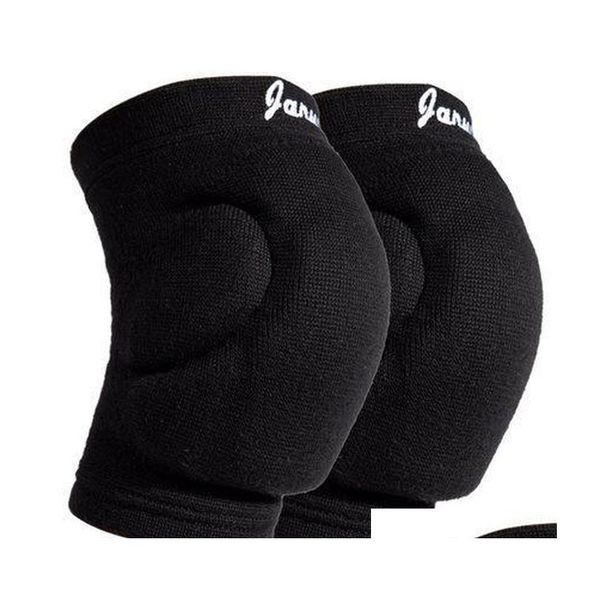 

janus men women elastic thickening kneepad football volleyball extreme sports knee pads brace support baske jllepv outbag2007, Black;gray