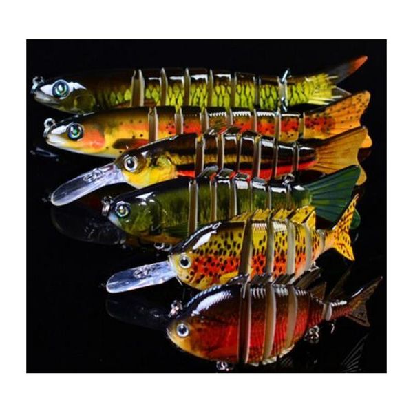 

trolling dive musky crankbaits set 6sizes 3d eyes swing swimming mutil-jointed laser jlllbc warmslove