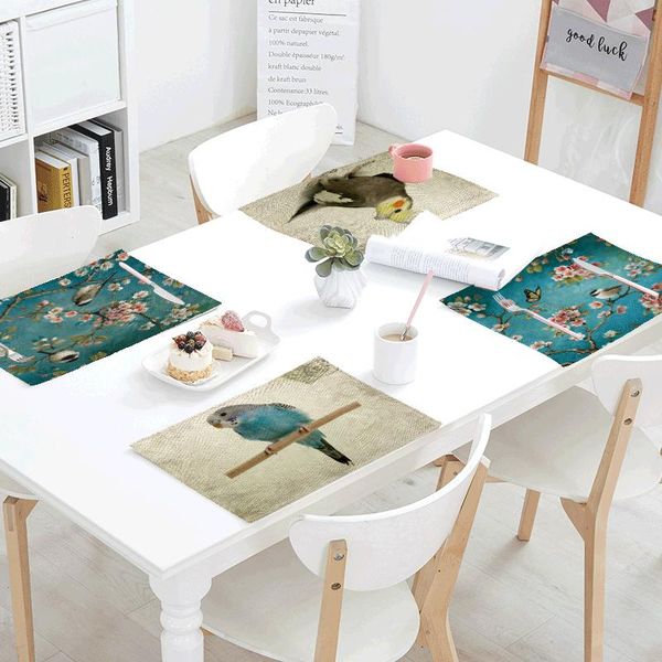 

table napkin beautiful parrot pattern printed bird colored feathers butterfly napkins for wedding party cloth linen dinner