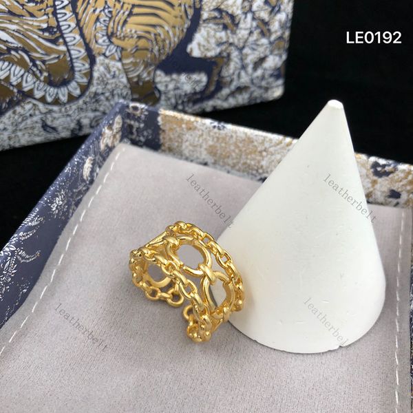 

chain pattern band ring exquisite gold plated jewelry fashion design hollow letter rings simple style open ring 2022df, Silver