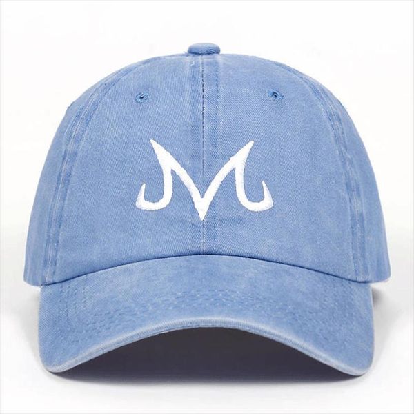 

High Quality Brand Majin Buu Snapback Cap Cotton Washed Baseball For Men Women Hip Hop Dad Hat Golf Caps, Blue;gray