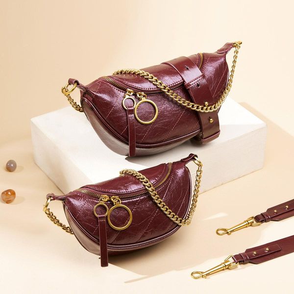 

women waist bag ladies fashion diagonal chest bag european and american wild trend single shoulder saddle bag gift 406