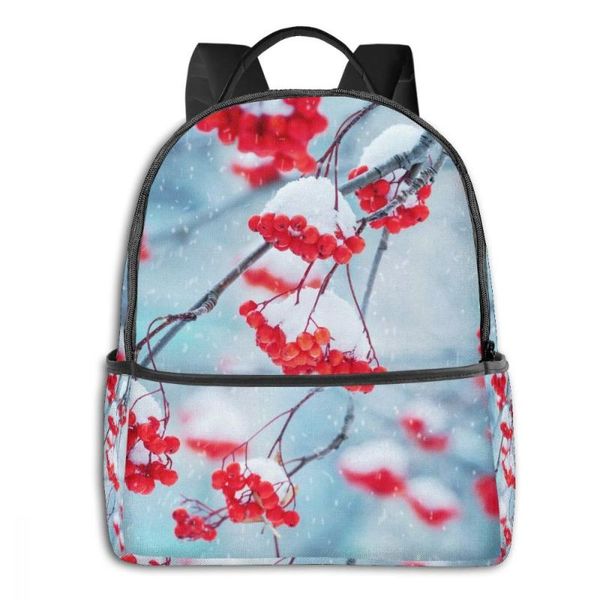 

backpack women fashion shoulder bag first snow red bunches of rowan school for teenage girl children backpacks travel