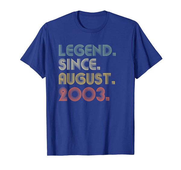 

legend since august 2003 t-shirt- 16 years old shirt gift, White;black