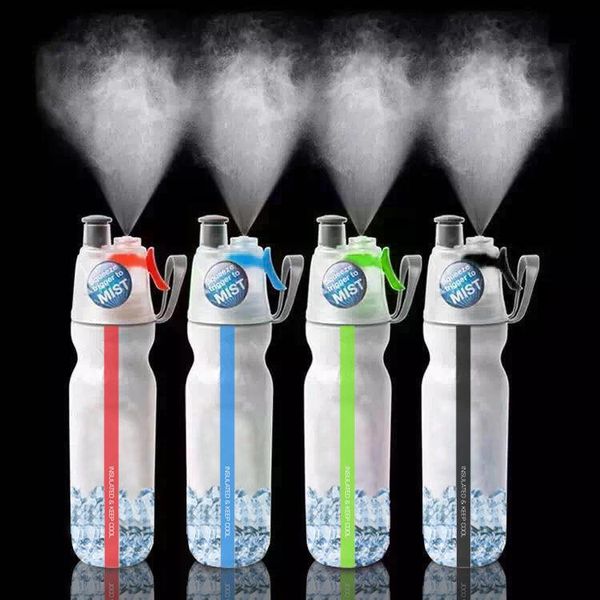 

water bottle outdoor sports double layer cold spray standard capacity riding fitness edible grade pe material travel cup