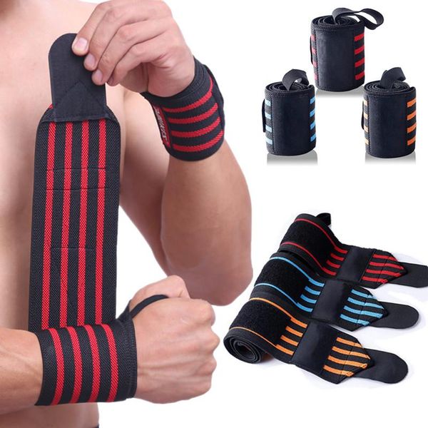 

wrist support 2pcs adjustable wristband elastic breathable wraps bandages weightlifting powerlifting fitness gym sports, Black;red