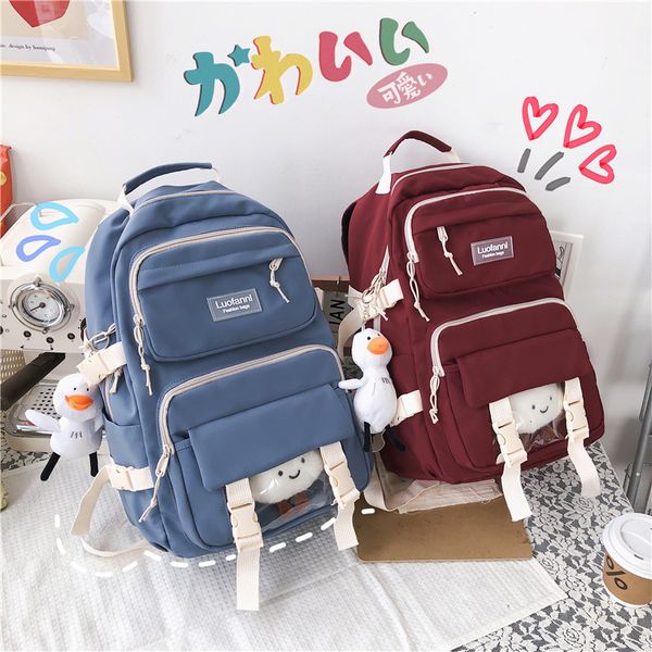 

women's men's schoolbag female college students high school students large capacity simple mori new mori backpack ins backpack tra
