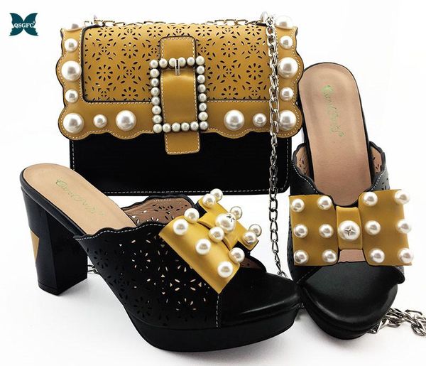 

dress shoes black color ladies and bag set decorated with rhinestone italian design matching bags high heels party