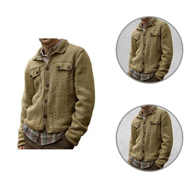

men's sweaters turn-down collar breathable solid color men knitted cardigan for outdoor, White;black