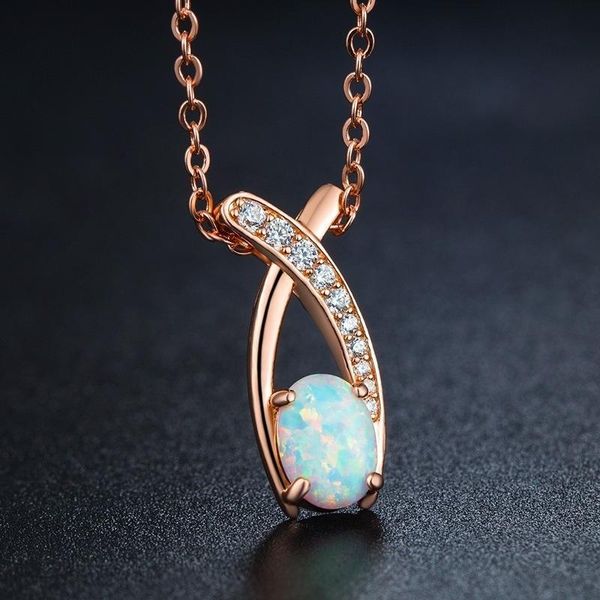 

pendant necklaces personality white opal ribbon austrian crystal gold chain necklace women friendship jewelry collares mujer, Silver