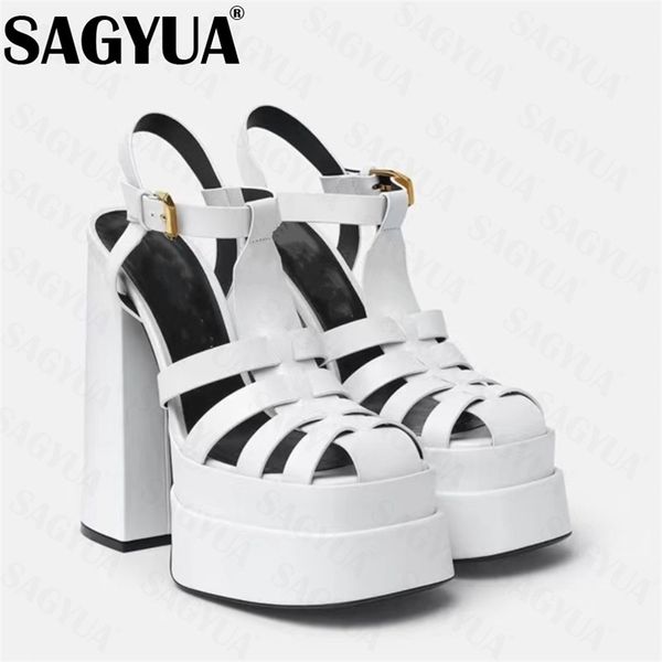 

high heels hollow fashion gladiator sandals platform slippers women shoes summer pumps flip flips party mujer slides 220315, Black