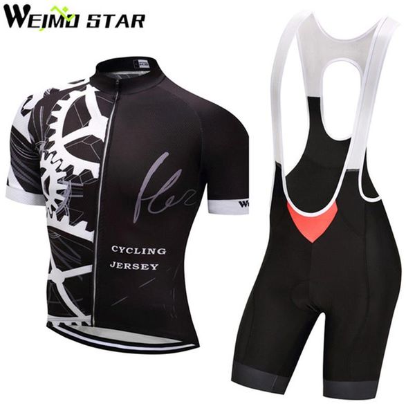

racing sets weimostar gear mens cycling jersey set short sleeve bike clothing riding wear ropa ciclismo bicycle bib gel pad shorts black, Black;blue