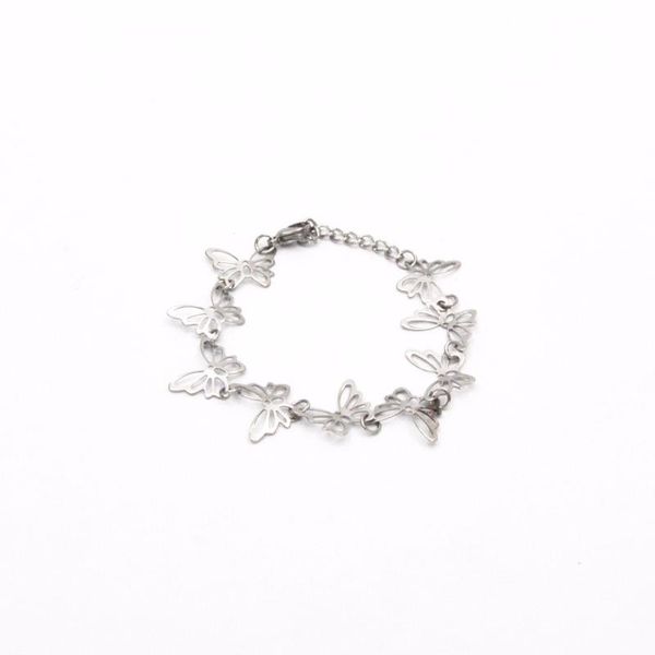 

charm bracelets 2021 coming trendy silver color butterfly stainless steel bracelet for girls women br041544, Golden;silver