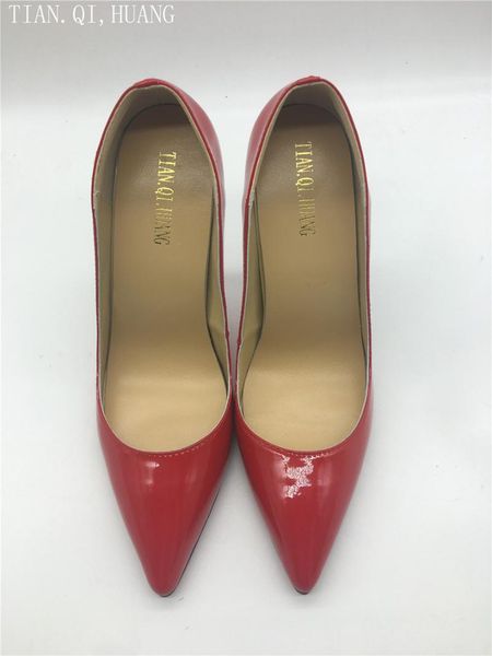 

2021 new fashion design high heels women pointed toe casual patent leather shoes woman spring and autumn, Black