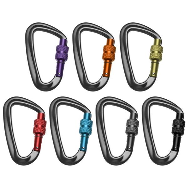 

cords, slings and webbing 12kn 7075 professional climbing carabiner mountaineering caving rock d shape aviation aluminum safety lock equipme