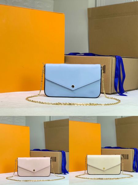 

2021 luxury designer ladies leather shoulder bag chain folding fashion