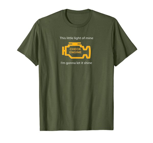 

check engine light - this little light of mine funny t-shirt, White;black