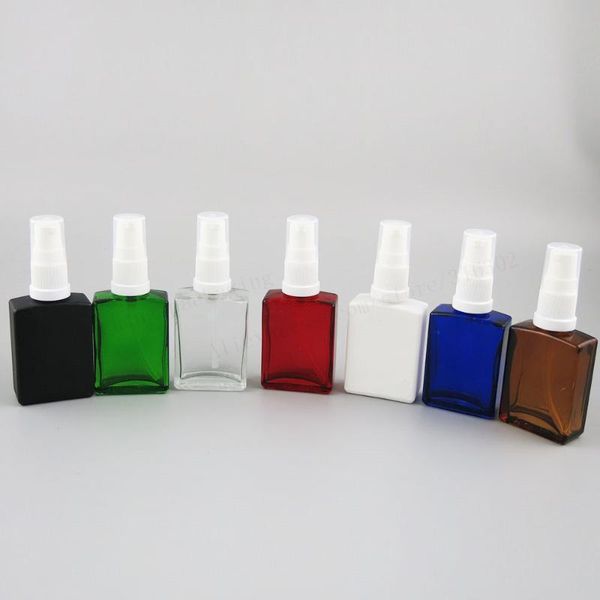 

storage bottles & jars arrival 200 x 30ml square flat black white clear red blue green glass bottle with plastic pump